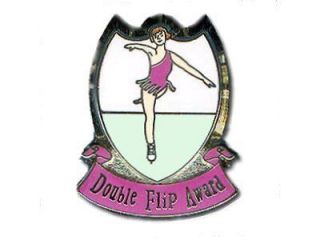 Double Flip Award Skating Lapel Pin CONGRATULATIONS