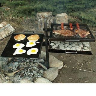 Mountain Man Grill Griddle Camping Charcoal, Propane, Open Fire