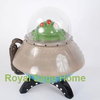 1950s Retro UFO Spaceship Alien w/LED Eyes Cookie Jar