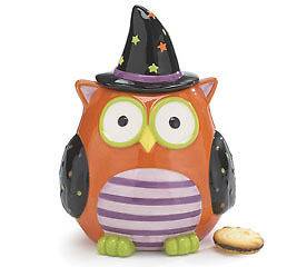   Owl w/ Witches Hat Decorative Cookie Jar  Kitchen Festive Gift