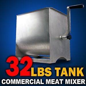   Commercial Stainless Steel Hand Manual Meat Sausage Mixer   32LBS Tank