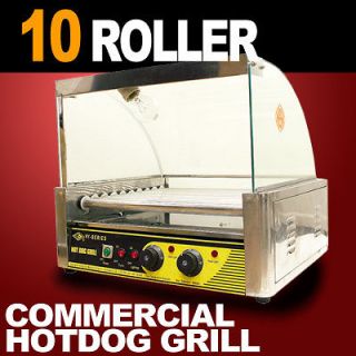 New Commercial Hot Dog 10 Roller Grill Hotdog Sausage Machine Oven 27 