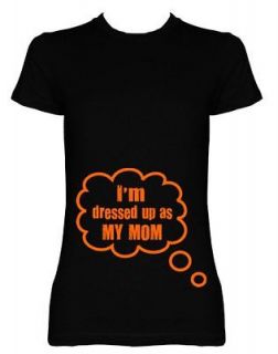 Dressed Up As My Mom Halloween Costume Funny Maternity T Shirt