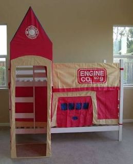 Cottage Firehouse Tent Set For Twin Loft Bunk Bed