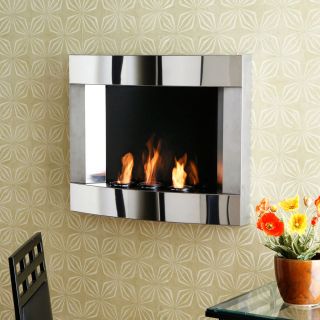Wall Mounted Gel Fuel Fireplace Stainless Steel Holly & Martin FA5813 