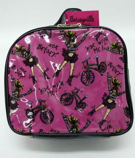   Johnson BETSEYVILLE Pink Squared Bike Top Handle Cosmetic Bag Case