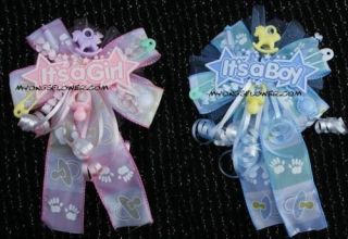 Baby shower corsage Its a girl boy ur choice pink blue