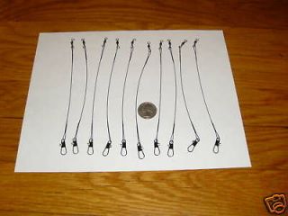 Stainless Steel Leader with Swivel & Snap 24 pcs 40 LBS COATED BLACK 