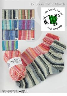 Grundl HOT SOCKS COTTON STRETCH 4 PLY SOCK Knitting Yarn Wool 