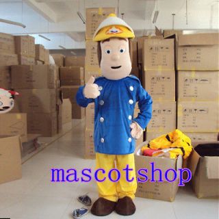 Fireman Sam Mascot Costume Adult Fun Character Costume Free shipping