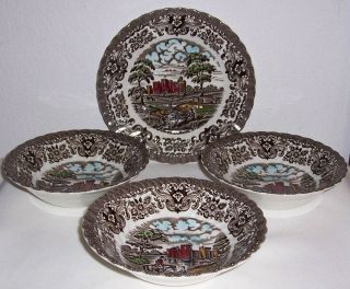 Pcs British Anchor OLDE COUNTRY CASTLES MULTICOLOR Cereal Bowls 