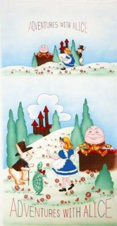 Adventures with Alice in Wonderland Robert Kaufman Cotton Fabric Panel