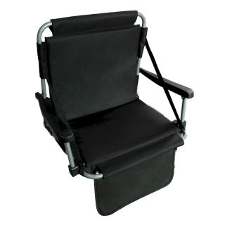 STADIUM SEAT Portable Pad Folding BLACK BLEACHER CHAIR