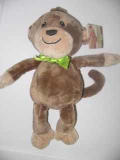   brown monkey green bow BABY PLUSH lovey toy NEW NWT stuffed animal