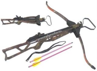 180lbs Camo Hunting Crossbow+8 Bolts+Scope+Blades+Laser