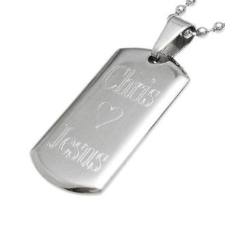 Stainless Steel Personalized 2 Dog Tag Pendant with Necklace