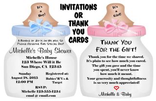   PERSONALIZED PARTY FAVOR BABY SHOWER BOTTLE INVITATION OR THANK YOU