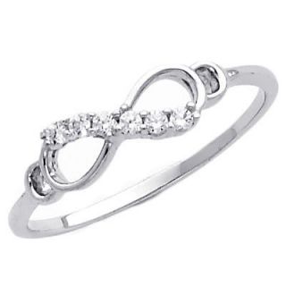 Newly listed Infinity Double Heart Cz Sterling Silver Ring , Promise 