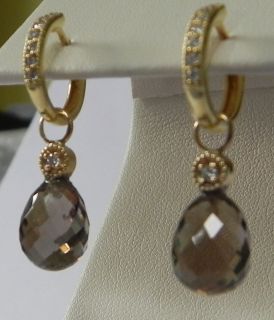 Alderman Ford Smoky Quartz Diamond Gold Earring Charm