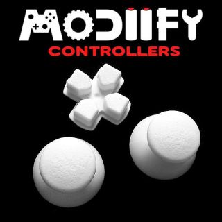 Custom Playstation PS3 Controller Thumbsticks & D Pad Mod Kit (White)