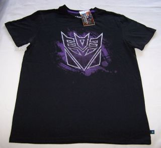   Decepticon Logo Mens Black Purple Printed T Shirt Size XXS New