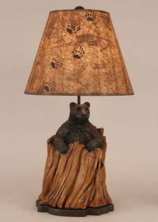 RUSTIC CABIN AND LODGE TABLE LAMPS  NEW 25 to 28.5H  3 BEAR DESIGN 