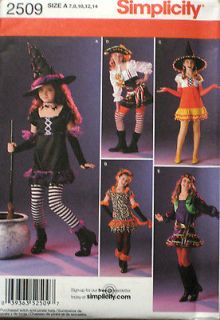 Simplicity Girls Witch Pirate Can Can Dancer Gypsy Costume Pattern 