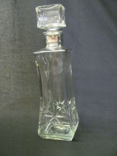   GLASS ANTIQUE WHISKEY SPIRITS DECANTERS GLASS OPEN END STOPPER & CORK