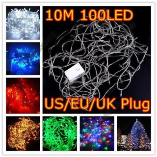   LED 10M XMAS Party Wedding Tree Decoration String Light EU US UK Plug