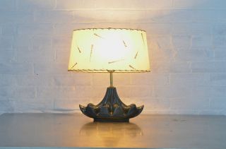   Mid Century Retro Table Lamp All Original Home Decor Pottery Light