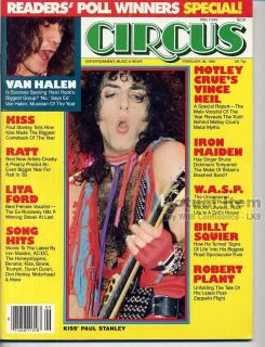 KISS Van Halen RATT Billy Squier LITA FORD Motley Crue W.A.S.P. Iron 