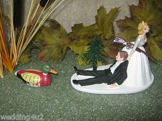 HUMOROUS WEDDING DUCK FOWL HUNTER HUNTING CAKE TOPPER