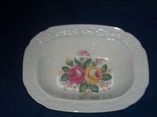 Crown Potteries Co #351 Serving Dish Floral Design