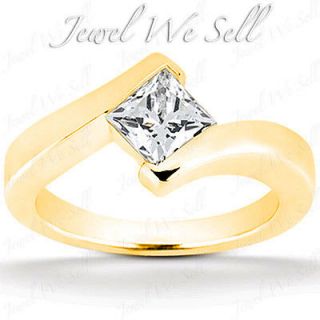   Princess Cut Solitaire Diamond Bridal Engagement Ring 10K Gold I SI2