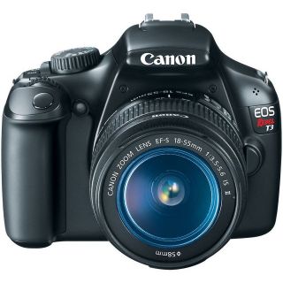 New Canon EOS Rebel T3 Digital SLR Camera 12.2 MP 18 55mm Lens Black 