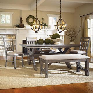 Dining Room on Grey Oak Dining Room Kitchen Table 4 Chairs   Bench Set Furniture
