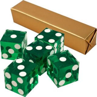   Serialized Precision Casino Craps Dice   Set of 5 (Green) Pro Dice