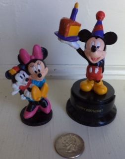 Disney Applause Mickey Mouse & Minnie Figures Plastic Cake Topper 