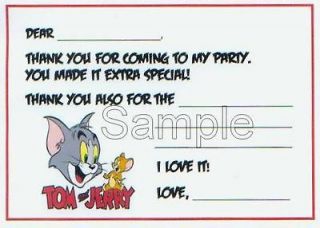 10   TOM AND JERRY Fill in THANK YOU Cards Notes