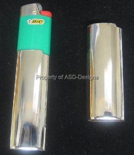 Chrome Silver Plated BIC Lighter Case Sleeve