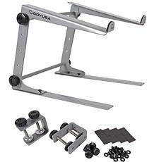   LSTAND MGY Metallic Gray Adjustable DJ Laptop Stand +Clamps L Stand