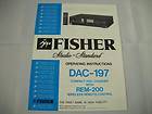 Vinatge Fisher CD Compact Disc Changer Player Model # DAC 197 Owners 