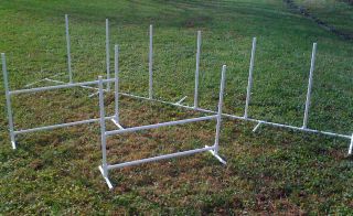 Dog Agility Equipment Beginner Set: 6 Weave Poles + 2 Jumps