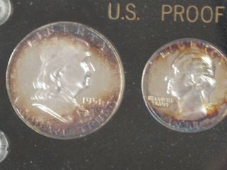 1951 United States Gem Silver Proof Set With Cameo Franklin 
