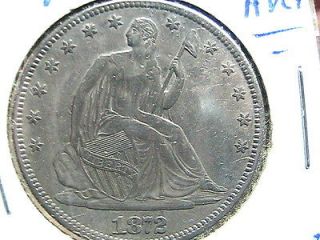 1872 silver dollar in Seated Liberty (1840 73)