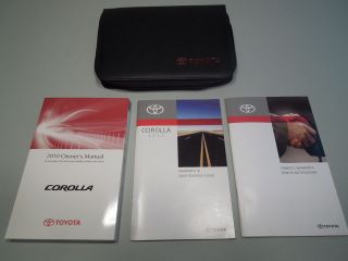 2010 Toyota COROLLA Owners Manual SET EXCELLENT W/CASE