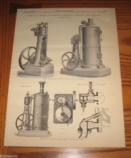 UK Vertical Steam Engines & Boilers Ransome 1879 British Engineering 