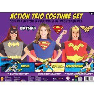 DC Comics Girls Trio Action Set Dress Up Trunk New Girls Baby Kids 