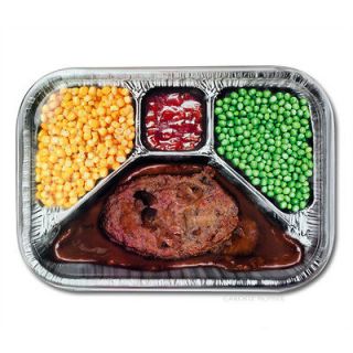 TV Dinner Metal Serving Tray Metal Meat Pea Corn Gag Gift Novelty 