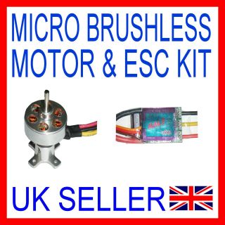 Mini Micro Indoor Brushless Motor 1300kV & 12A ESC & GWS Propeller Kit